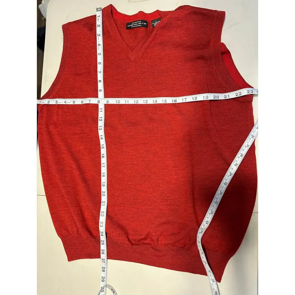 CARNOUSTIE Red Merino Wool Vest Sleeveless‎ Sweater Mens Large